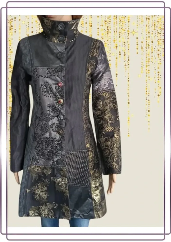 Trench Desigual style casual ,coupe droite cintrée ,col haut - photo numéro 3