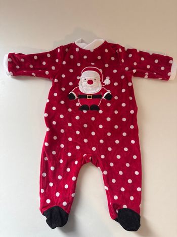 Pyjama velours 3 mois Père Noël