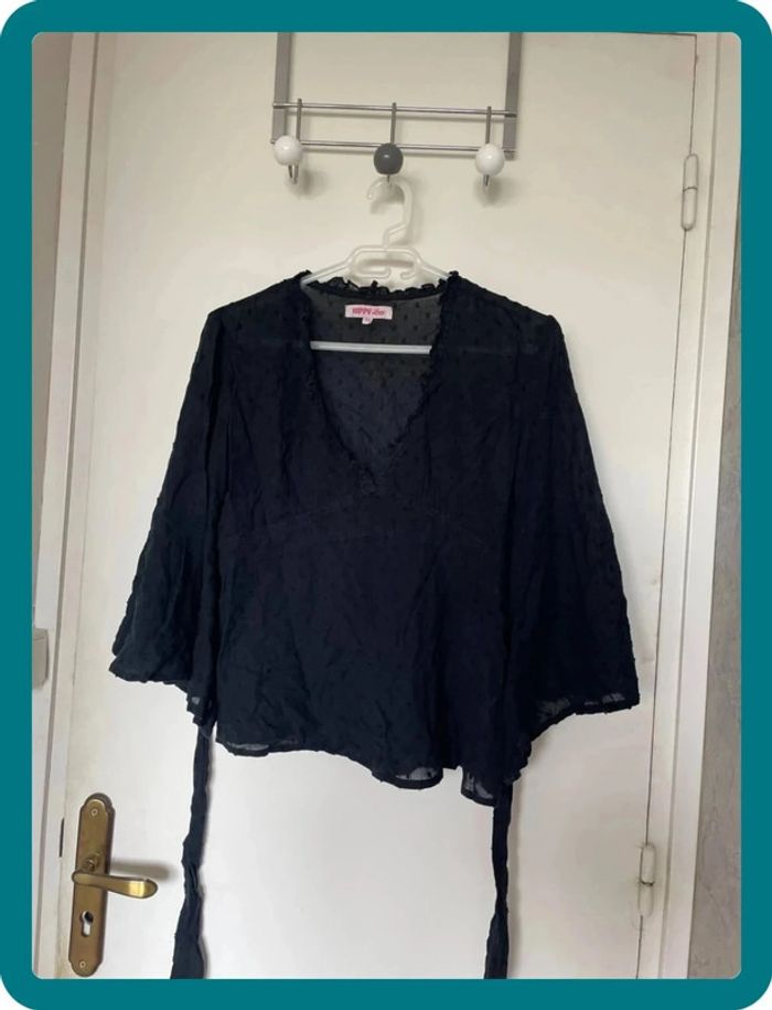 Blouse noir transparente