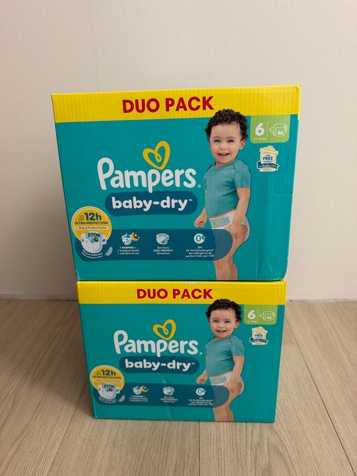 132 couches Pampers baby dry taille 6