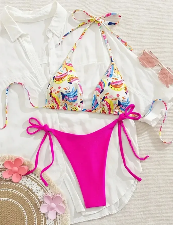 Bikini sexy et sensuel, très coloré taille M