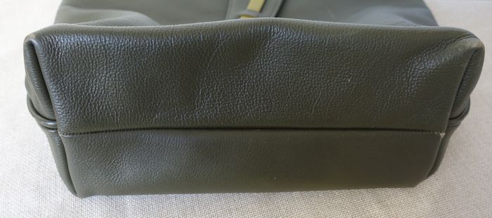 Grand sac vintage en cuir vert - Création artisan indépendant - photo numéro 6