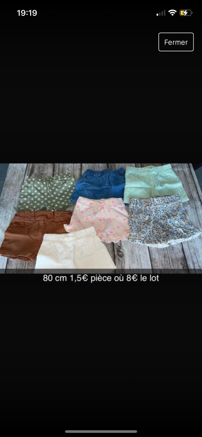 Lot de short