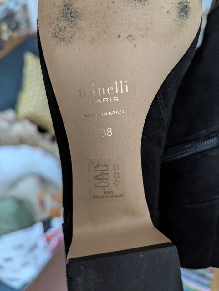 Bottines en cuir Minelli noires taille 38 - photo numéro 5