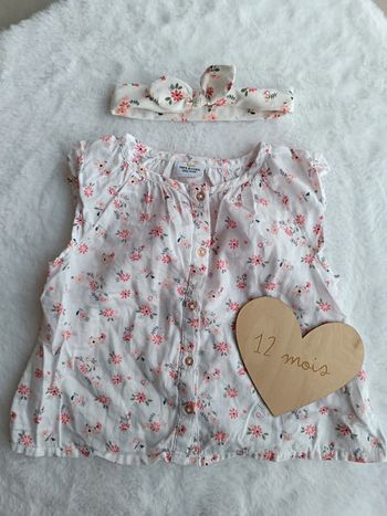 Blouse bébé en bandeau assorti
