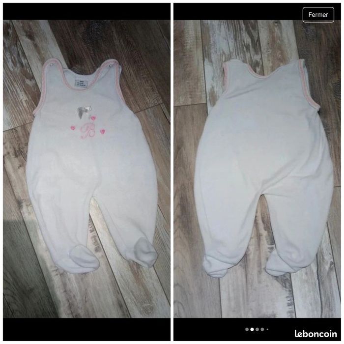 Lot pyjama sans manches fille taille 3 mois - photo numéro 2