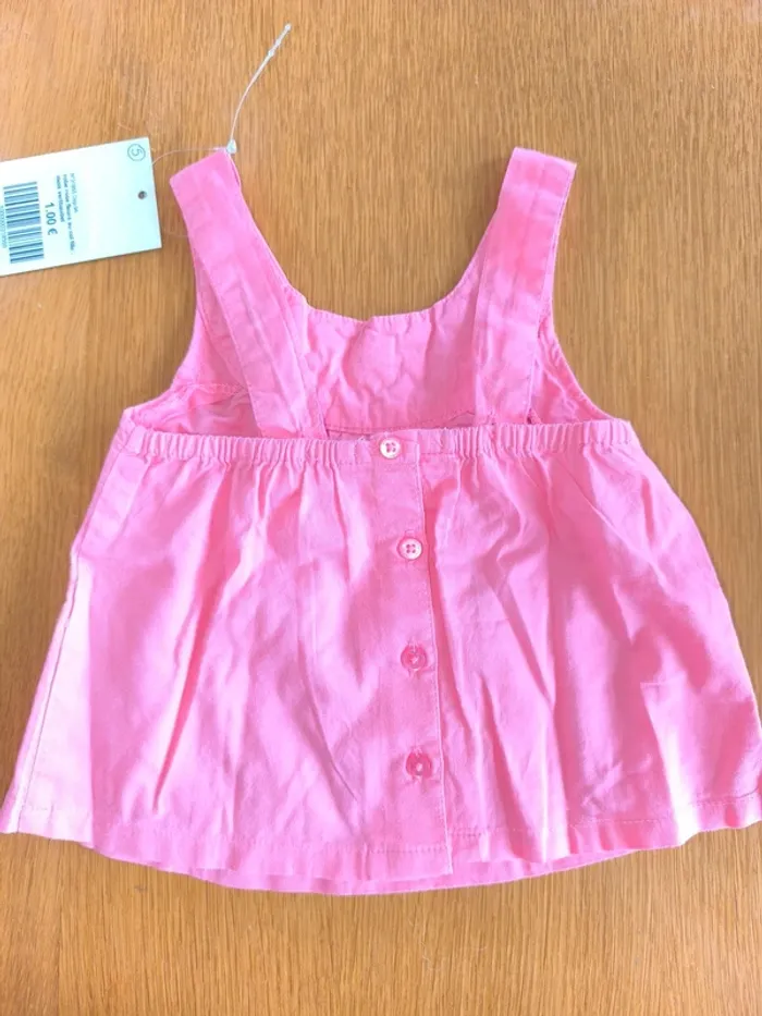 318555 robe rose fleurs au col fille 3 mois vertbaudet - photo numéro 2