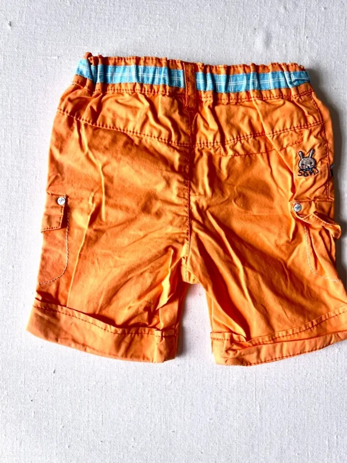 Ensemble été Sergent Major 12 mois 74 cm - chemisette à carreaux + short orange – très bon état - photo numéro 10