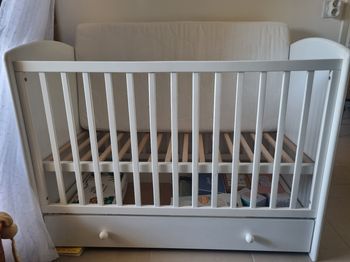 Lit + matelas Sauthon blanc