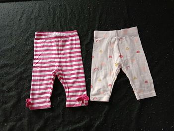 L'or de 2 leggings courts 12 mois fille