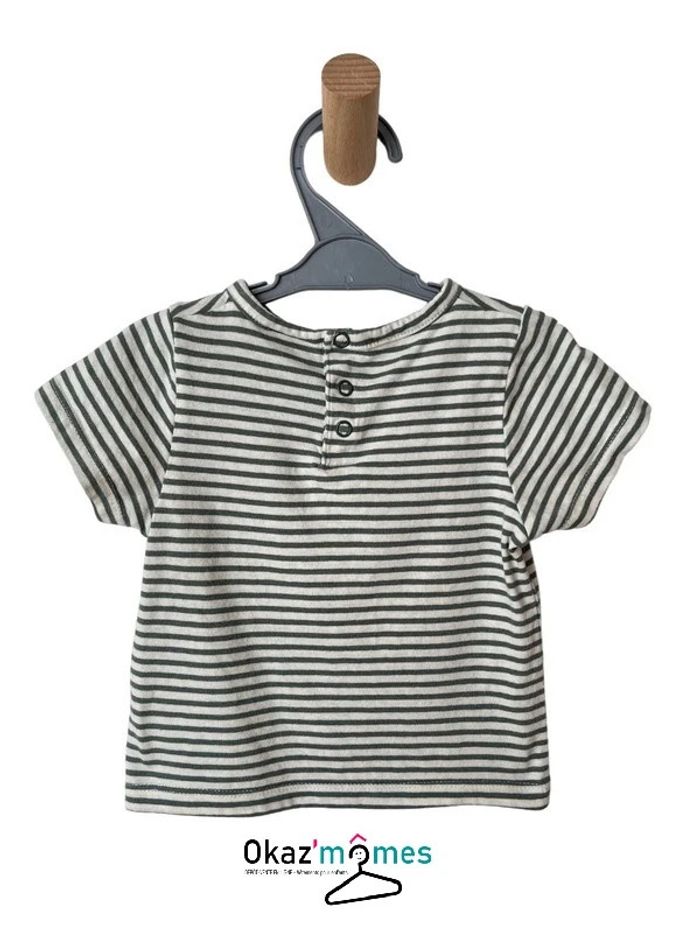 T-shirt à manches courtes rayé (baleine) - Tape à l'oeil 9 mois - photo numéro 3