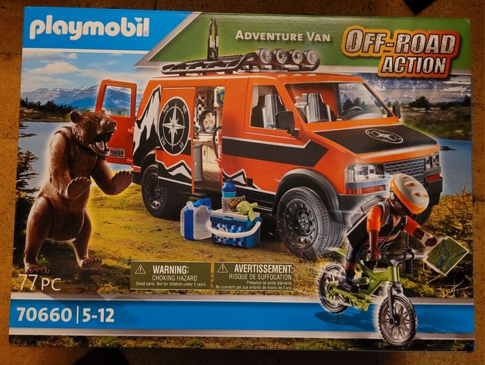 NEUF Playmobil off road action adventure van VTT vélo 4x4 suv ours nature forêt 70660