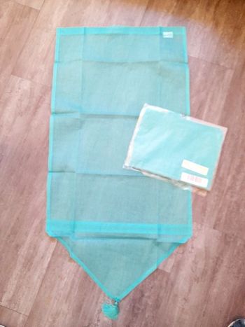 Lot de 2 voilages turquoises