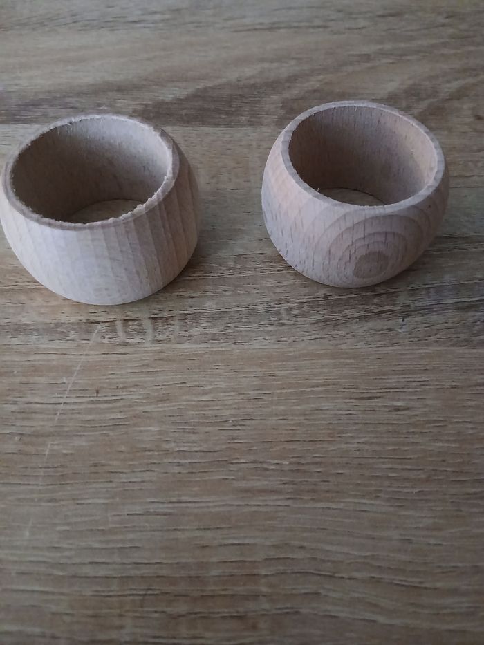 Lot de deux rond de serviette en bois - photo numéro 2