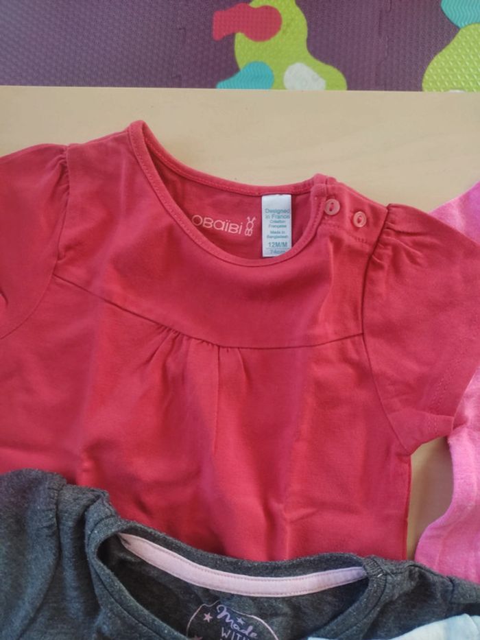 Lot de t shirt 12 mois + un body manche courte - photo numéro 4