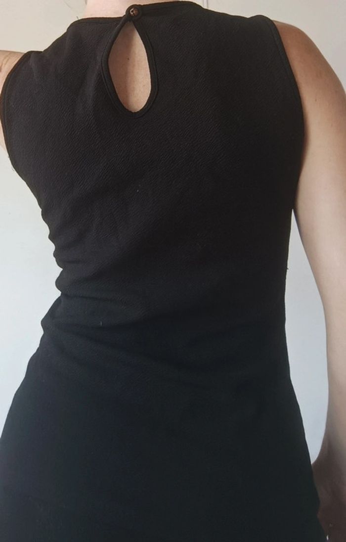 haut top femme y2k 90 2000 taille s 36 m 38 noir argenté haut perlé - photo numéro 5