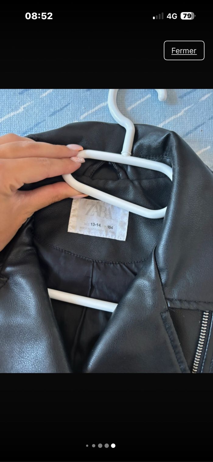veste en cuir zara - photo numéro 5