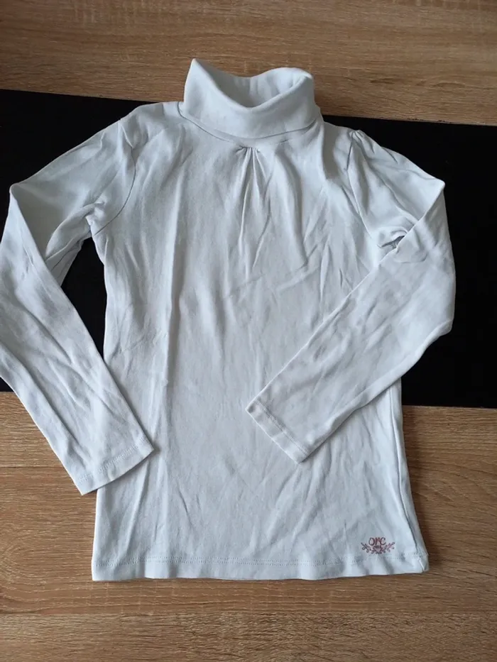 Tee-shirt blanc col roulé 8 ans - photo numéro 4
