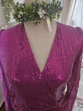 Robe rose fushia à sequins Jestoms Taille M