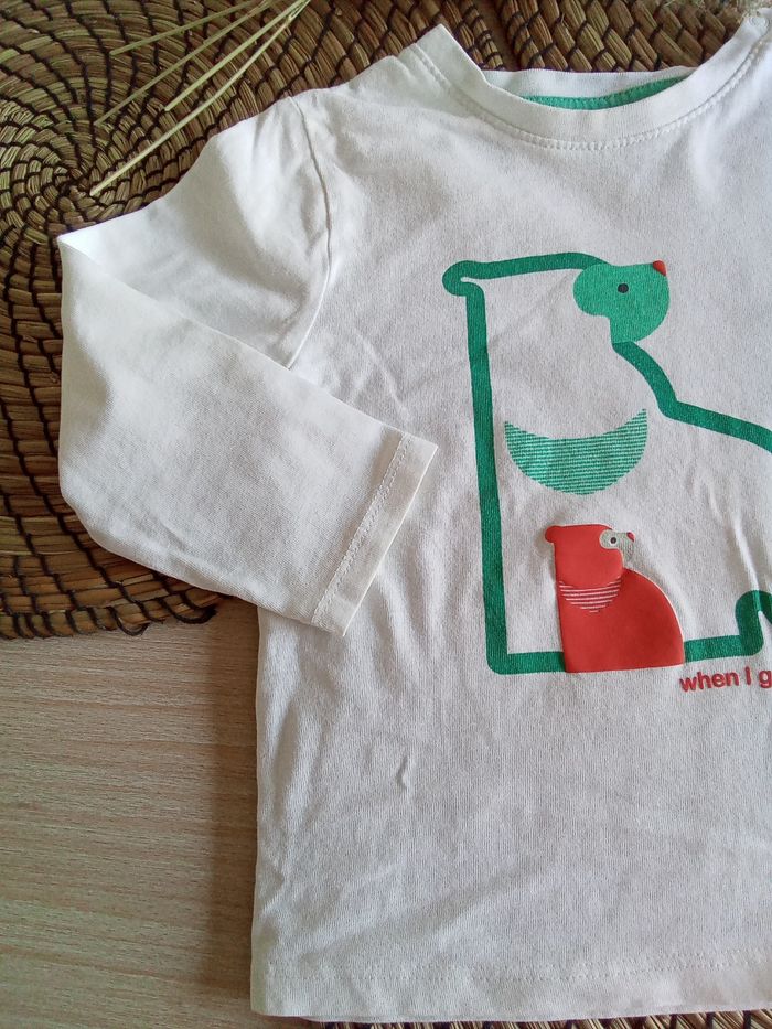 Tee shirt manches longues imprimé Obaibi taille 18/24 mois - photo numéro 2