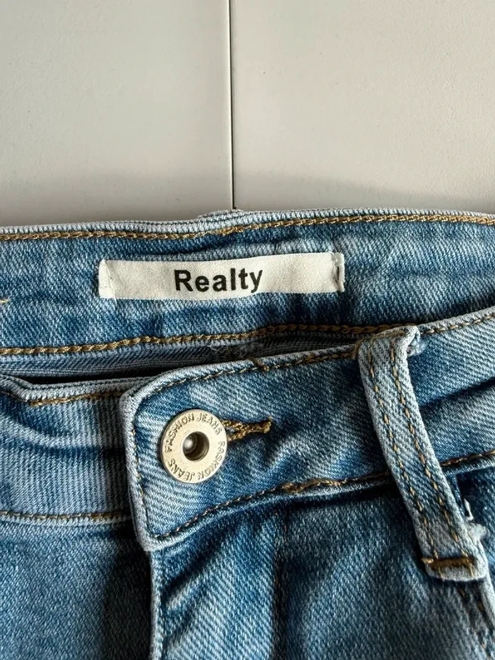 jean slim bleu clair en très bon état taille 36 reality - photo numéro 7