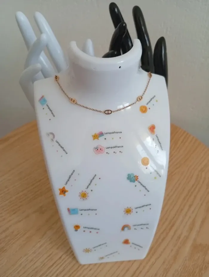 Solde 💝 Collier chaine maille doré en acier inoxydable triomphe boutique indépendante