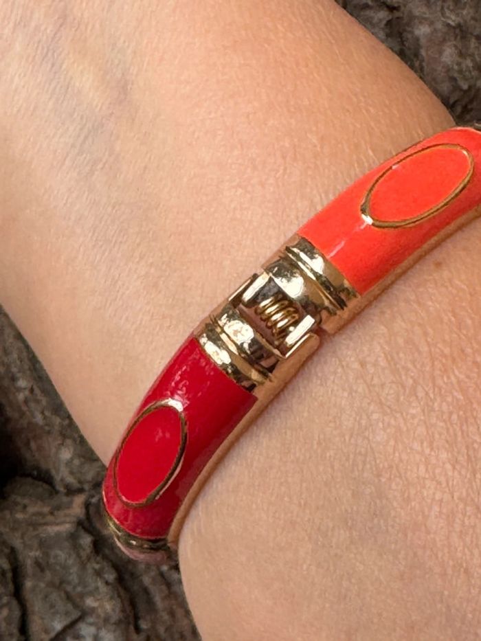 Jonc qui s’ouvre Mile  Mila acier inoxydable or résine multicolore - photo numéro 9