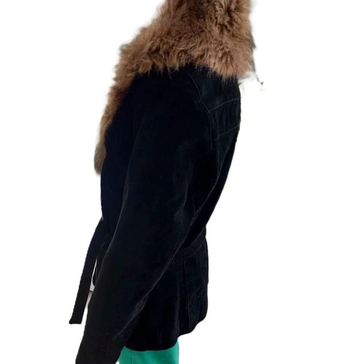 Veste en  daim  avec col fourrure amovible T38 - photo numéro 10