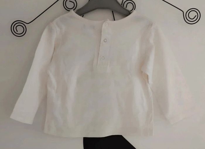 Tee-shirt manches longues écru Kiabi taille 12 mois - photo numéro 2