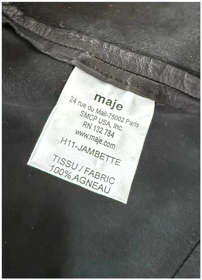 Robe Maje taille 1 en cuir noir neuve - photo numéro 6