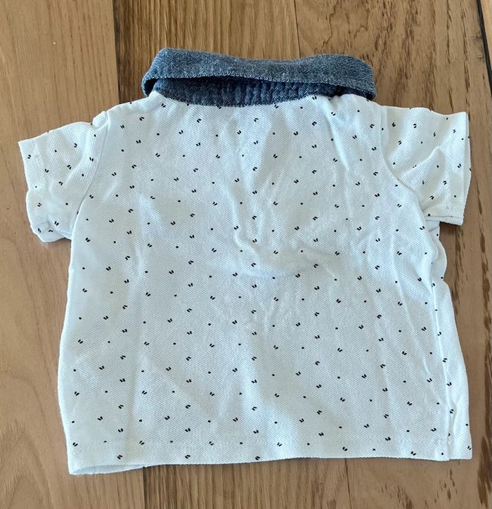 Polo garçon 3 mois – Kiabi – Motifs bleu et blanc - photo numéro 2
