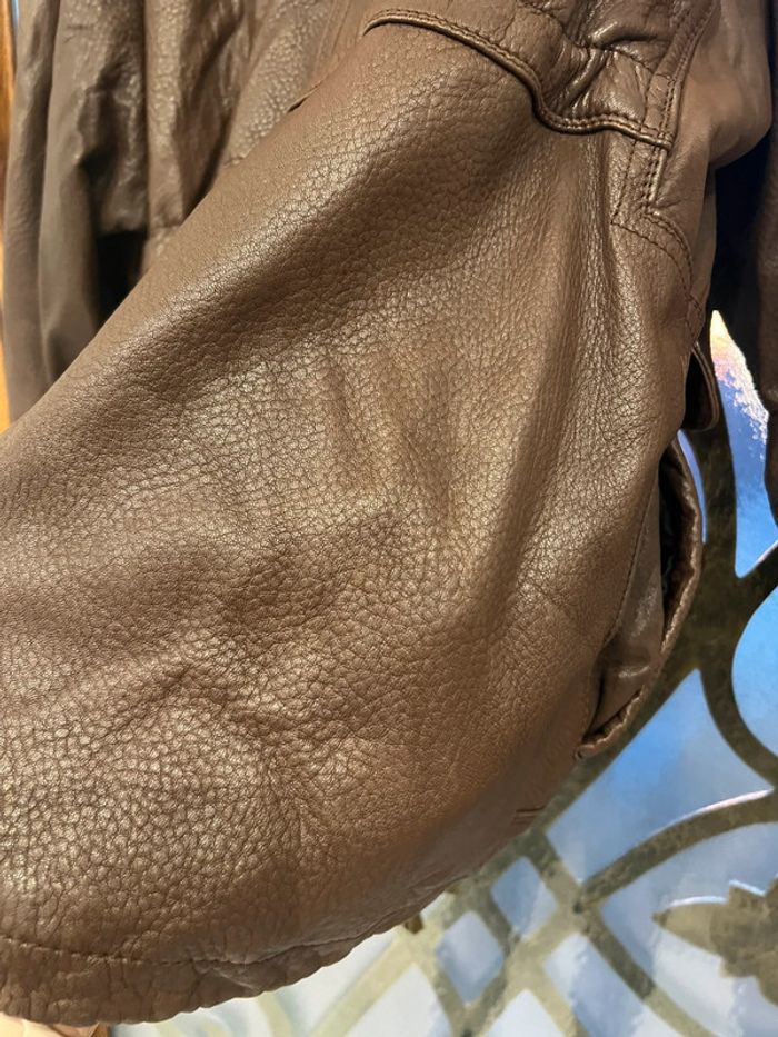 Manteau blouson veste cuir vintage taille L marque Heitorn - photo numéro 17