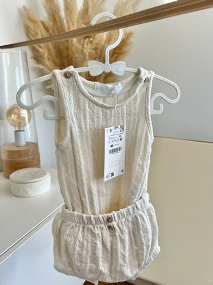 Barboteuse et short en maille 1-3mois/62cm - Zara - photo numéro 4