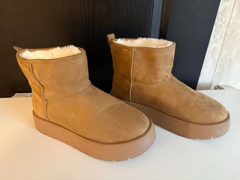 Bottines fourrées camel à semelle épaisse