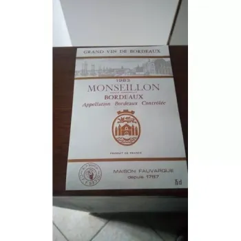 étiquette de Vin monseillon Bordeaux 1983 - neuve