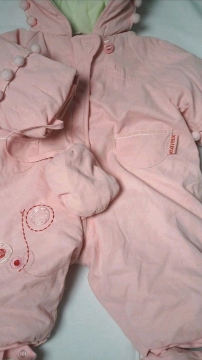 💖 Magnifique combinaison pilote rose en excellent état  bébé fille 3 mois clayeux - photo numéro 6