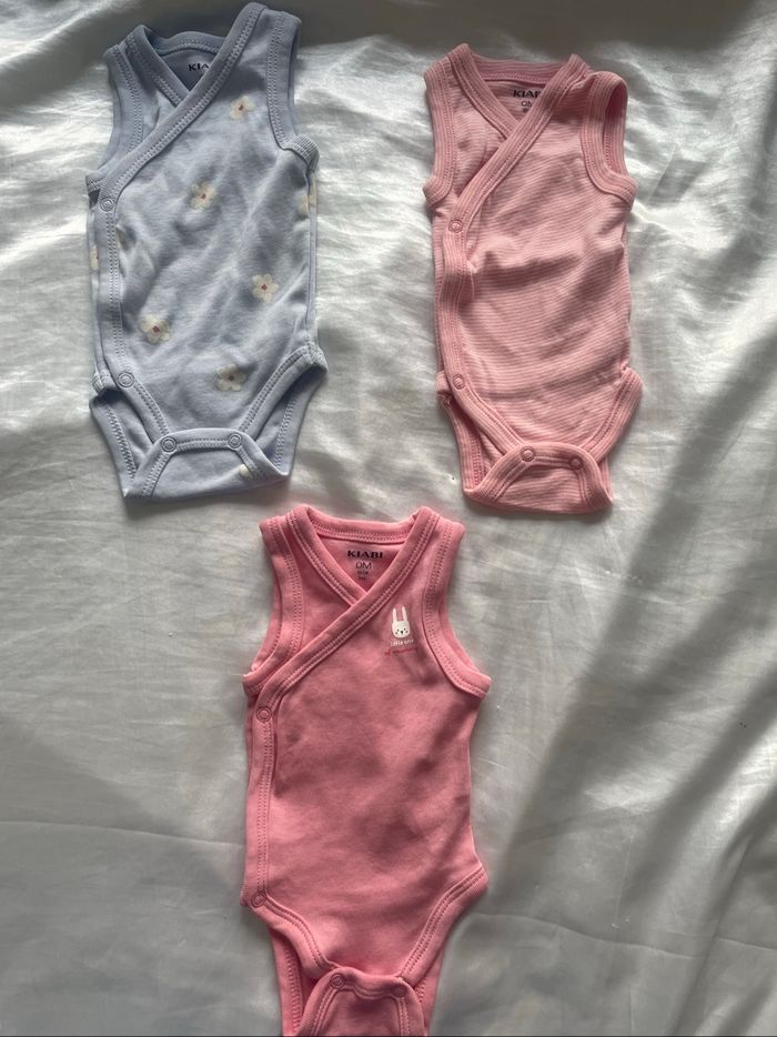Lot de 3 body sans manches fille 0mois kiabi