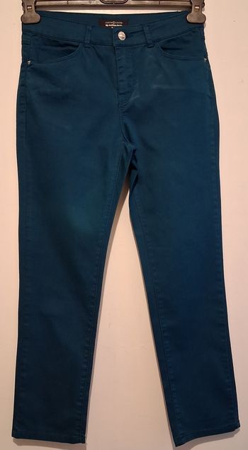 Jean court bleu canard
