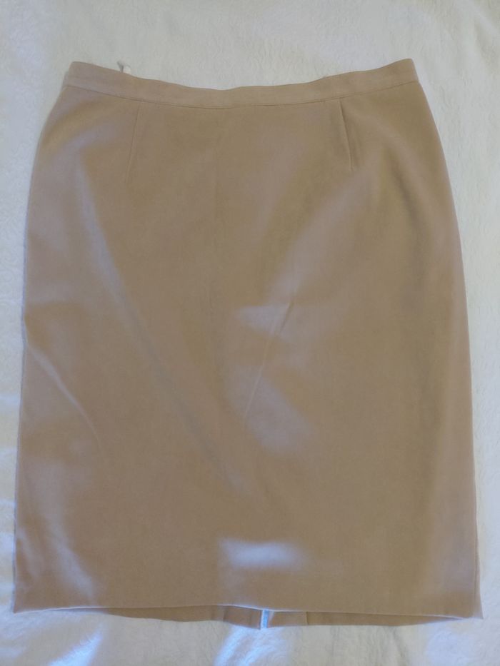 Jupe en velours beige crème - photo numéro 3