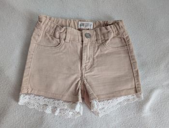 Short denim beige à dentelle - 92 - H&M