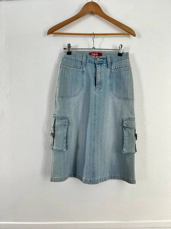 Jupe en jean bleu ciel Tulipe Vintage taille 34