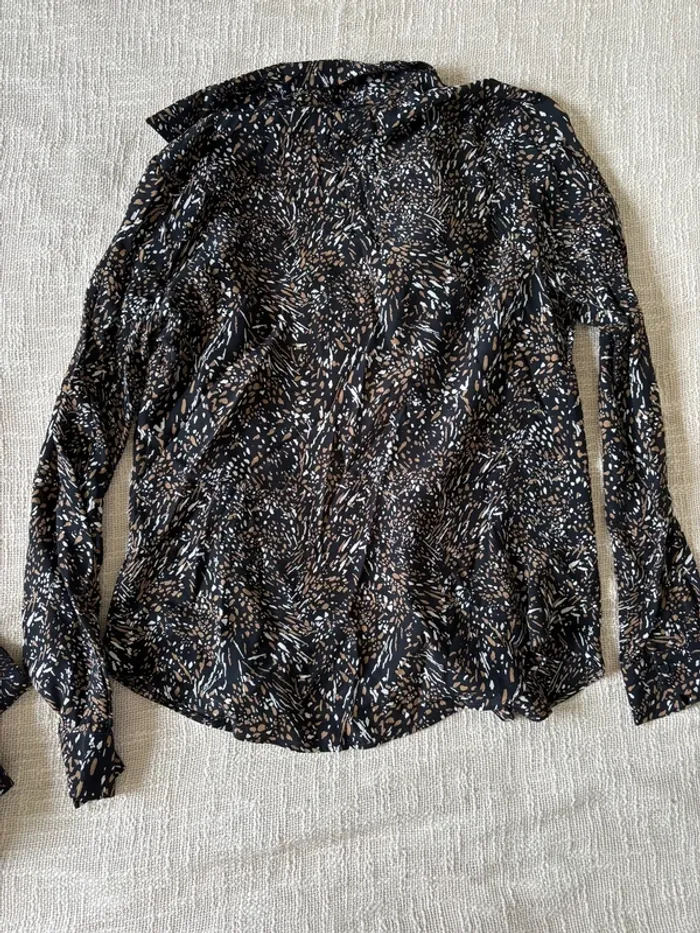 Lot blazer et chemise One Step – tailles 38 et 36 – motif moucheté noir marron - photo numéro 5