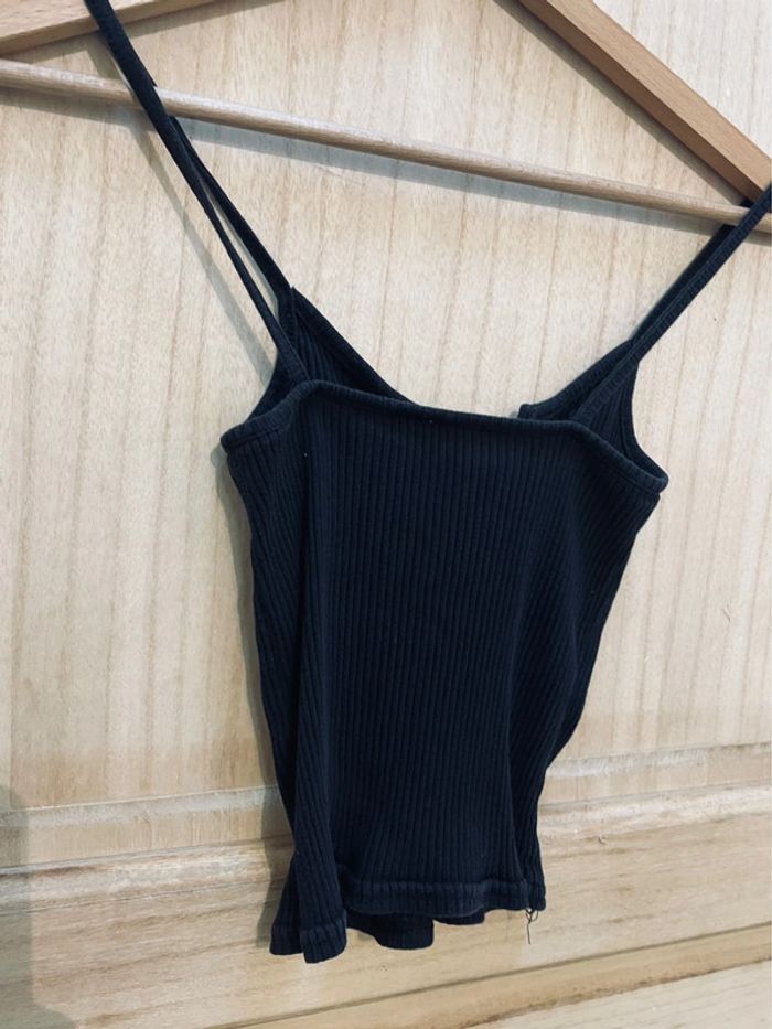 Débardeur noir côtelé à lacets – style crop top - XS - photo numéro 9
