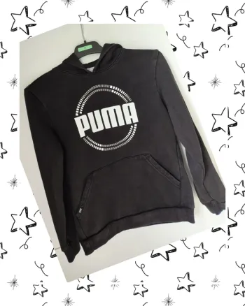 🖤🧥 Sweat à capuche Puma noir garçon – Taille 10-11 ans – Bon état