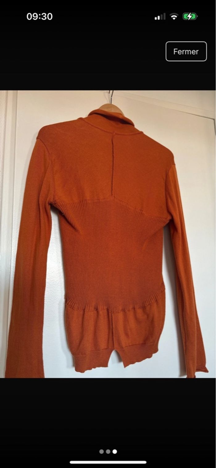 Cardigan asymétrique orange miss Captain - photo numéro 3