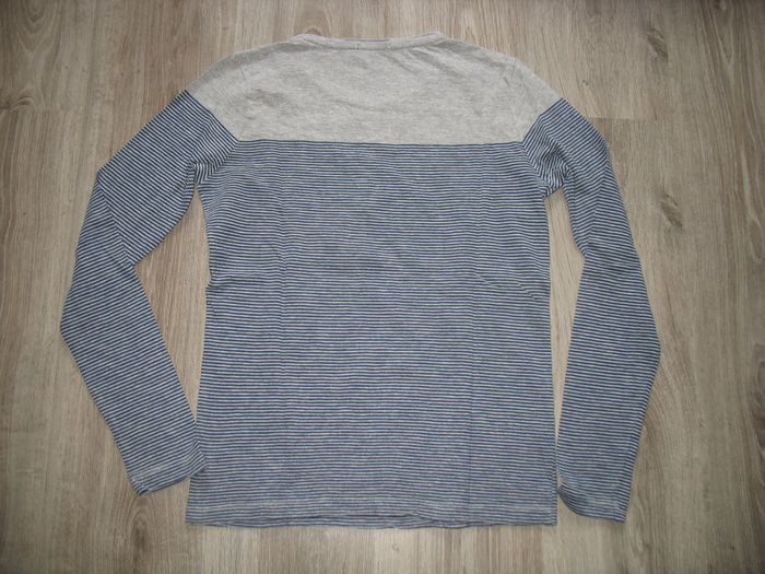 TEE SHIRT ML RAYÉ BLEU ET GRIS "BIZZBEE" - TAILLE XS - n°03 - photo numéro 3