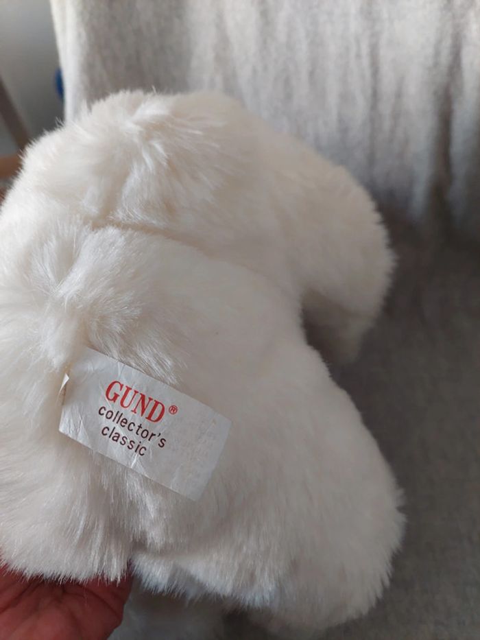 Gund - gros nounours ours en peluche blanc - photo numéro 5