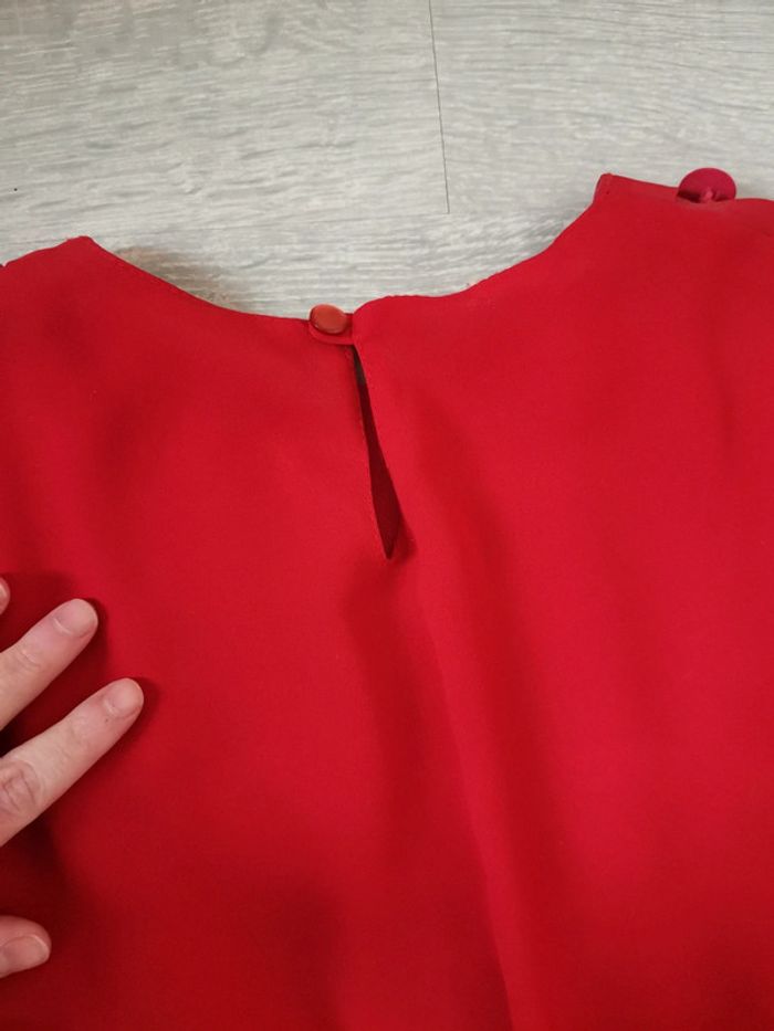 Robe plissée vintage rouge femme - photo numéro 6
