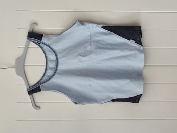 Débardeur de sport femme taille L – Moulant – Marine et ciel