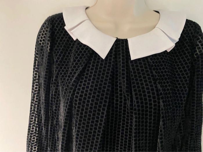 Claudie Pierlot, robe noire blanche plumetis chic - photo numéro 4